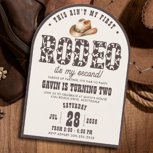 Invitation Custom First Rodeo Arched Boys 2e fête d'anniversa