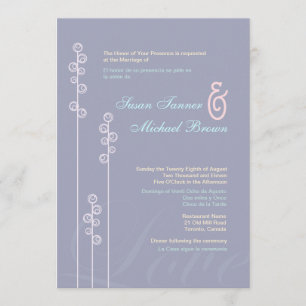 Invitation ::custom:Hollyhock & Ampersand Mariage bilingue