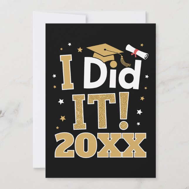 Invitation Custom I Did It Gold Graduation Graduate Class Of (Devant)