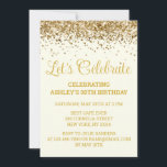 Invitation Custom Ivory and Gold Glitter 50th Birthday Party<br><div class="desc">Customized Glitter Invite Cream Bling,  50th Birthday Party invitation Fifty,  Let's celebrate digital Any Age,  Instant download Fifty Sixty Fifth,  Personalized 50th 60th Fiftieth Sixtieth,  Elegant Milestone template Golden Glam,  Custom 50 60 Personalised Confetti,  Adult Calligraphy Modern Stylish script,  Chic trendy simple for her,  him 55th 65th 45th celebration</div>