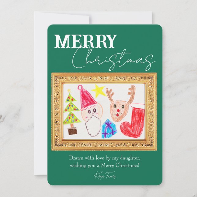 Invitation Custom Kids Art Christmas Card (Devant)
