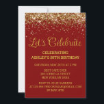 Invitation Custom Maroon & Gold Glitter 50th Birthday Party<br><div class="desc">Maroon and Gold Glitter Invite,  50th Birthday Party invitation Fifty,  Let's celebrate digital Any Age,  Instant download Fifty Sixty Fifth,  Personalized 50th 60th Fiftieth Sixtieth,  Elegant Milestone template Golden Glam,  Custom 50 60 Personalised Confetti,  Adult Calligraphy Modern Stylish script,  Chic trendy simple for her,  him 55th 65th 45th celebration</div>