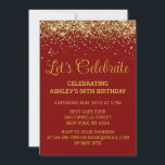 Invitation Custom Maroon & Gold Glitter 50th Birthday Party<br><div class="desc">Maroon and Gold Glitter Invite,  50th Birthday Party invitation Fifty,  Let's celebrate digital Any Age,  Instant download Fifty Sixty Fifth,  Personalized 50th 60th Fiftieth Sixtieth,  Elegant Milestone template Golden Glam,  Custom 50 60 Personalised Confetti,  Adult Calligraphy Modern Stylish script,  Chic trendy simple for her,  him 55th 65th 45th celebration</div>