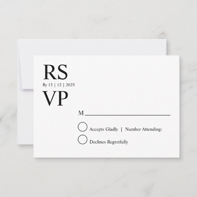 Invitation Custom Modern rsvp card (Devant)