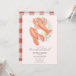 Invitation Custom monogram crawfish boil wedding shower