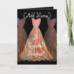 Invitation CUSTOM NAME - Bridesmaid ORANGE FLAME Dress