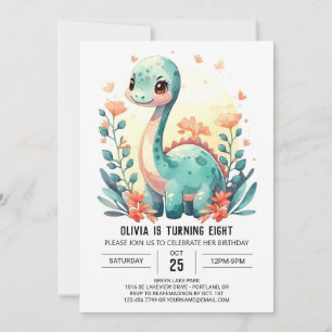 Invitation Custom Online Pastel Dinosaur Anniversaire