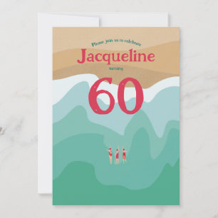 Invitation Custom Retro Nage en eau libre 60e anniversaire