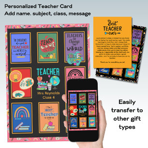 Invitation Custom Teacher Thank You Card Letter Quotes Fun   