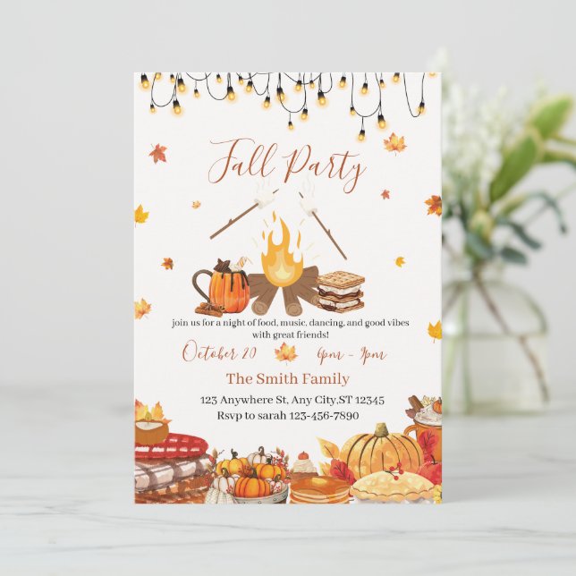 Invitation Custom Thanksgiving Dinner Party  (Debout devant)