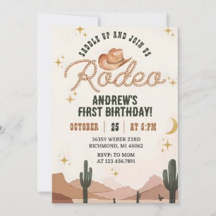 Invitation Custom Wild West Premier Rodéo Cowboy fête d'anniv