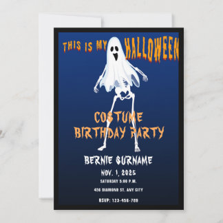 INVITATION CUSTOME HALLOWEEN COSTUME BIRTHDAY PARTY