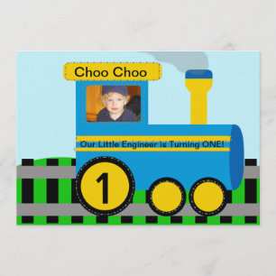 Invitation customisée d'anniversaire de train de