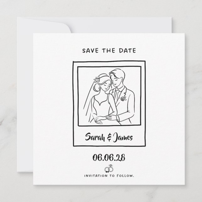 Invitation Customizable Save the Date  Bride groom (Devant)