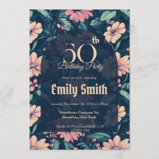 Invitation Customized Rose Inspired Adult Birthday