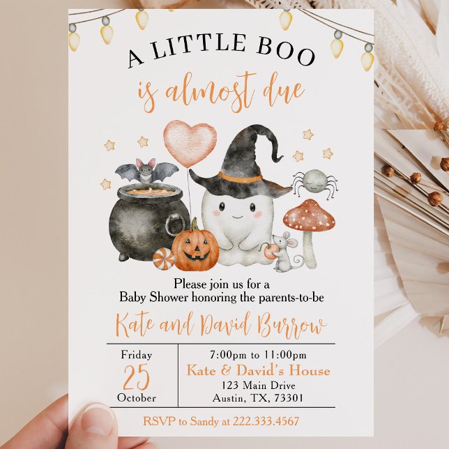 Invitation Cute A Little Boo Baby Shower (Créateur téléchargé)