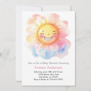 Invitation Cute A Little Ray of Sunshine Girl Baby shower