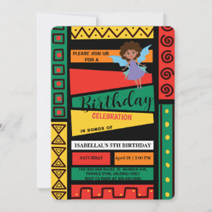 Invitation Cute afro angel African american girls Anniversair