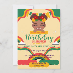 Invitation Cute afro arc-en-ciel Afro-américaines filles Anni