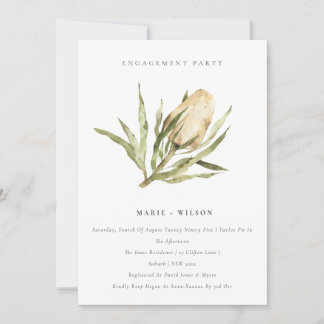 Invitation Cute Amérindienne Banksia Aquarelle Fiançailles Fl
