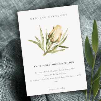 Invitation Cute Amérindienne Banksia Aquarelle Mariage Floral