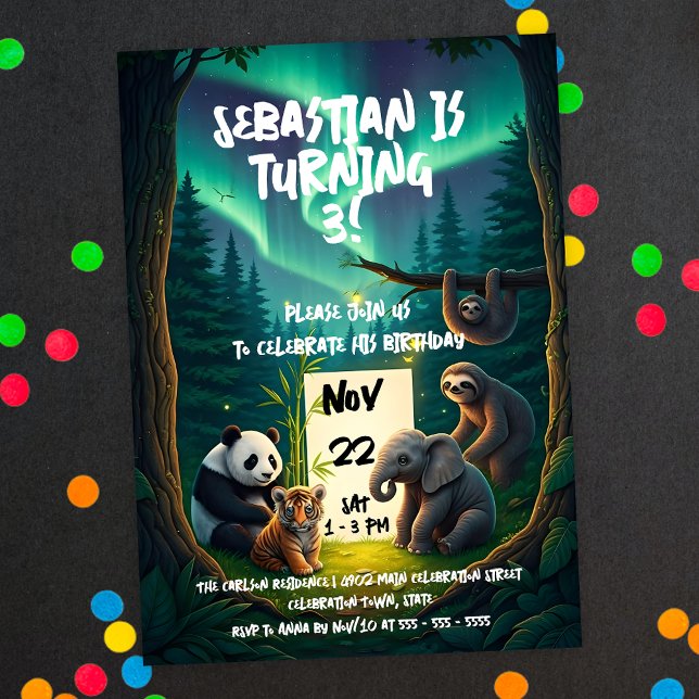 Invitation Cute Animaux Magique Woodland fête d'anniversaire (Créateur téléchargé)