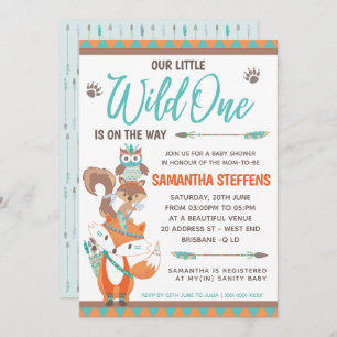 Invitation Cute Animaux Totem Wild Un Baby shower