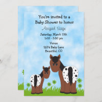 Cute Appaloosa Mare et Baby shower de Cheval Foin