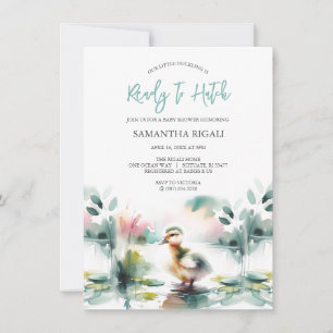 Invitation Cute Aquarelle Canard bébé garçon douche