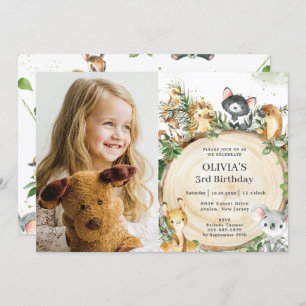 Invitation Cute Australian Animaux Rustic Wood Photo Annivers