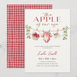 Invitation Cute Automne Pomme bébé Baby shower de linge de li
