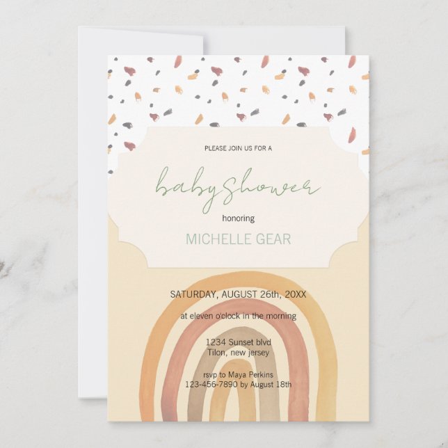 Invitation Cute Autumn Rainbow Pastel Couleurs Motif (Devant)