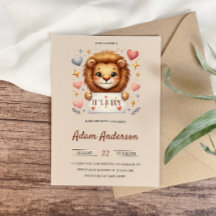 Cute Baby Lion - It’s a Boy Safari Baby shower