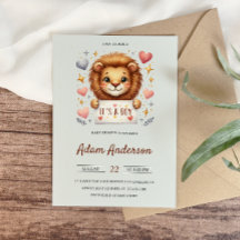 Cute Baby Lion - It’s a Boy Safari Baby shower