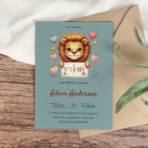 Cute Baby Lion - It’s a Boy Safari Baby shower