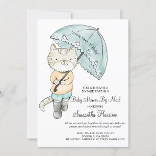 Invitation Cute Baby shower Chat Aquarelle Par Courrier