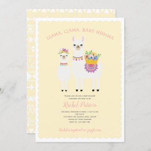 Invitation Cute, baby shower Llama