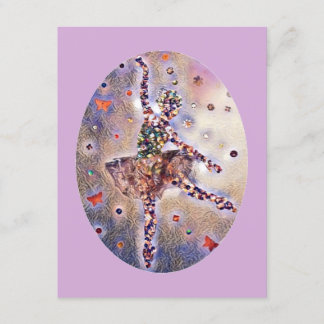 Invitation Cute Ballerina Personnalisée Purple Heureuse Danse