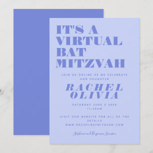 Invitation Cute Bar Mitzvah Virtuelle En Ligne Lavande