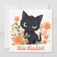 Cute Black Kitty Kawaii Chibi