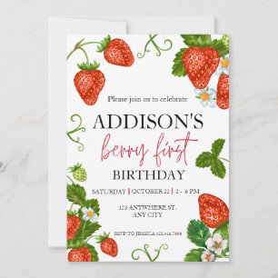 Invitation Cute Bleu Rouge Bleu Bleu Doux 1er anniversaire