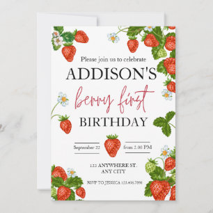 Invitation Cute Bleu Rouge Bleu Bleu Doux 1er anniversaire
