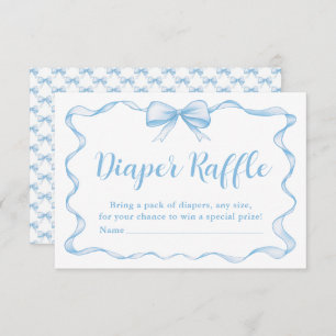 Invitation Cute Blue Bow Boy Ribbon Baby shower Déchets Raffi