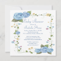Cute Blue Ribbon Roses Baby Boy Baby shower