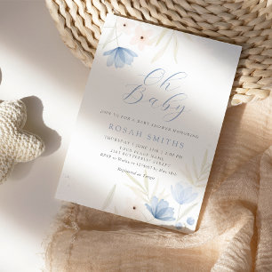 Invitation Cute Boho Fleur sauvage Aquarelle Baby shower Flor