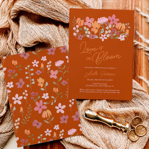 Invitation Cute boho meadow petit fleur sauvage douche nuptia