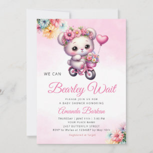 Invitation Cute Boho nous pouvons faire l'attente Pink girl b
