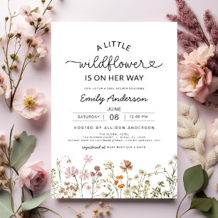 Invitation Cute Boho Un Baby shower Floral Un Peu Fleur sauva