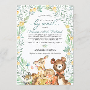 Invitation Cute Bois Animaux Végétaux Baby shower Par Mail