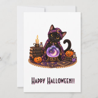 Invitation Cute Bombay Cat Fortune Teller Halloween